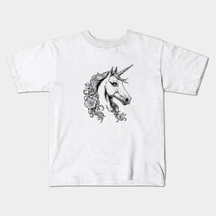 Unicorn with Flowers Kids T-Shirt